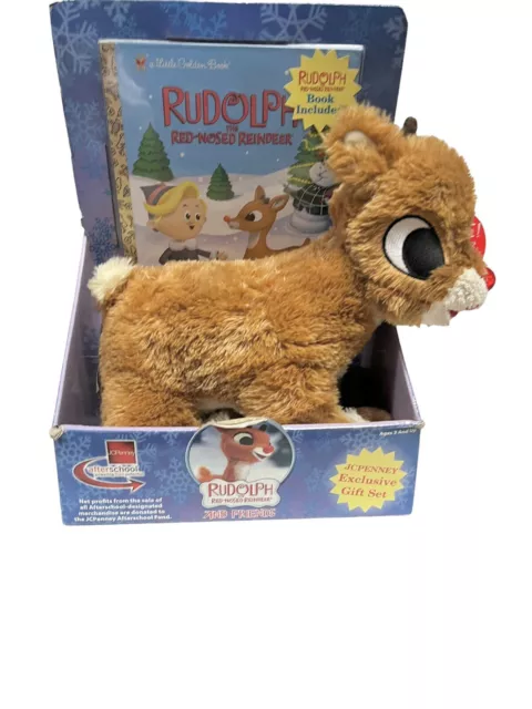 Rudolph Red Nose Reindeer Plush Stuffed Animal Christmas JC Penney Vintage New 2