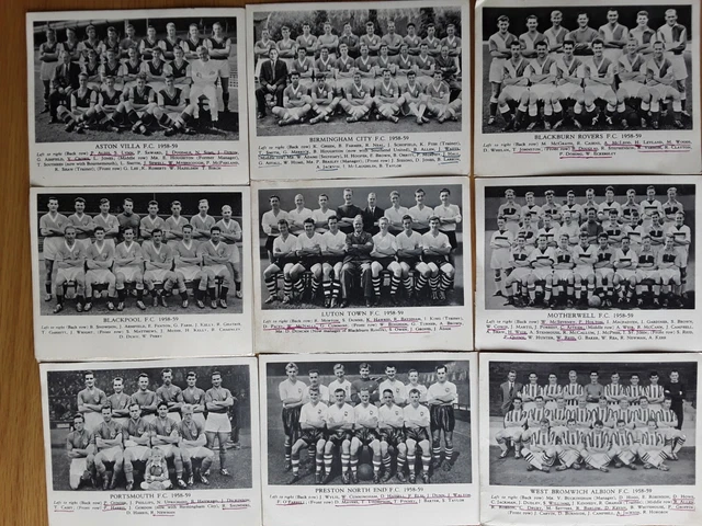 Fleetway Fussballmannschaften Mit Dem Tiger Ausgegeben ~ 1958-59 ~ Sie Wählen Welches Team
