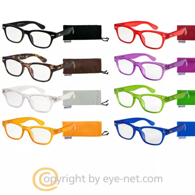 WOODY - Nerd - Retro-Lesebrille - Federbügel & Etui - I Need You by EYE-NET