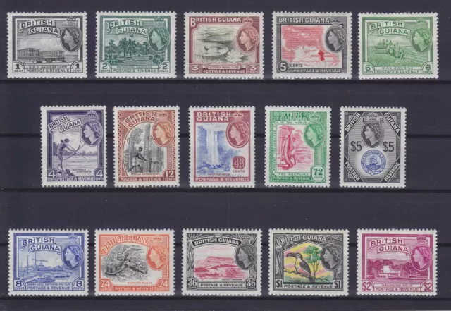 British Guiana 1954, Kgvi, Sg 331-345, Complete Set, Mlh