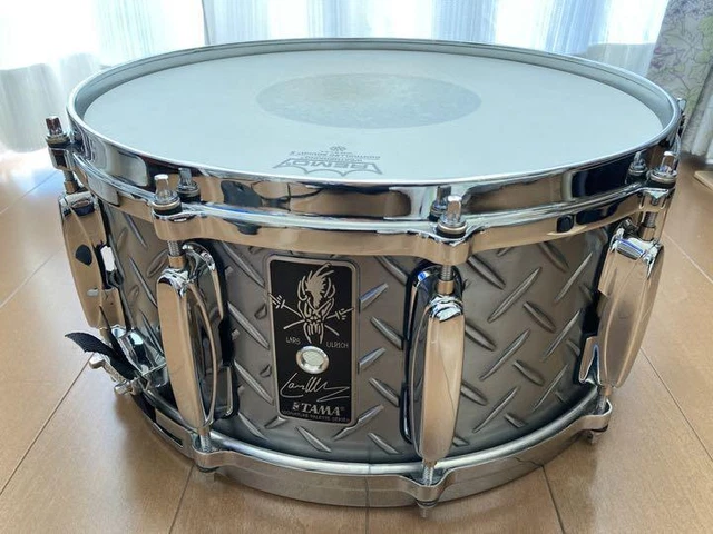TAMA Snare Drum Metallica Lars Ulrich model LU1465N 14"×6.5" Silver Very Good TAMA Snare Drum Metallica Lars Ulrich model LU1465N 14"×6.5" Silver Very Good