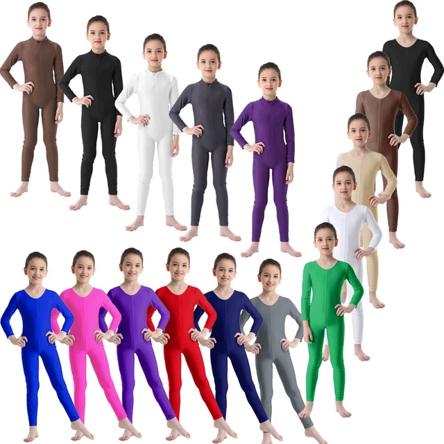 Justaucorps Fille Justaucorps De Gymnastique De Ballet Patchwork à Manches Longues For Enfants Filles Avec Short Taille Haute Métallique Brillant For Combinaison De Gymnastique De Danse(Red,12