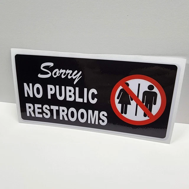 No Bathroom Sign Public Bathroom Restriction Stickers 2PCS No Public ...