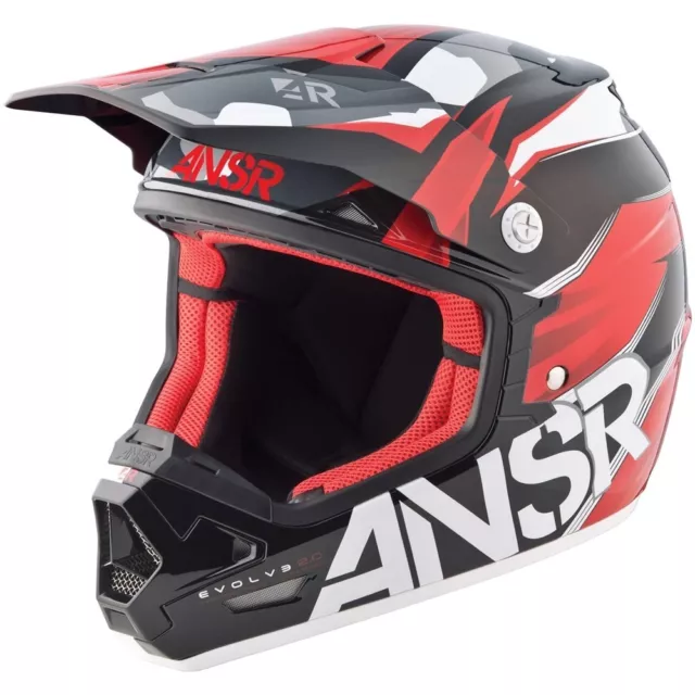 ANSR Helmet EVOLVE 2 Red Black A15 *NEW* Motocross MX MOTO Free Post