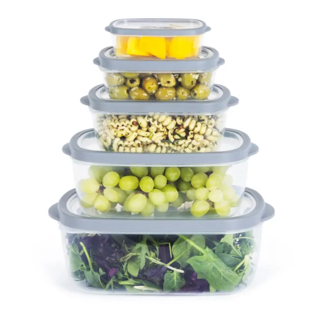 5pc Plastic Airtight Food Storage Container Set Kitchen Pantry Dry Food Clip Lid