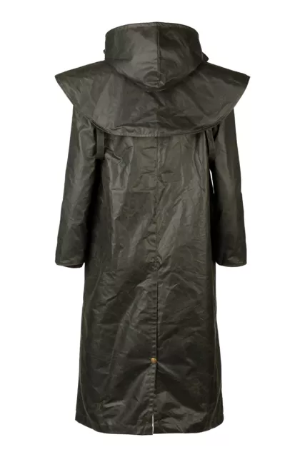 Ladies Long Wax Jacket Womens Equestrian Full Length Waxed Coat UK Made Rydale 2