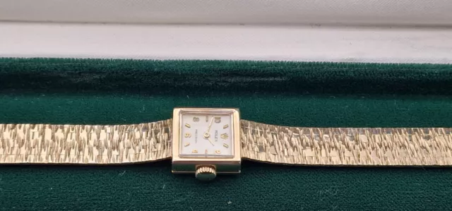 Rolex Precision 1960's 9ct Gold Lady's Mechanical Bracelet Watch in Rolex Box.