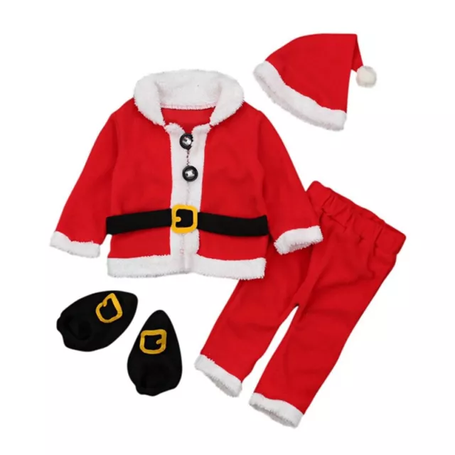 Costume di Natale per Bambina, Vestito Rosso, Velluto, Neonato, Abbigliamen8438