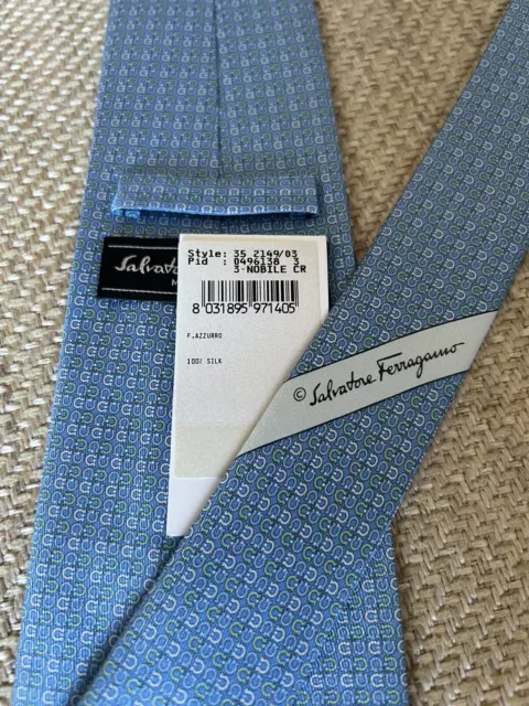 $245 Salvatore Ferragamo Tie 100% Silk Hand Made In Italy NWT