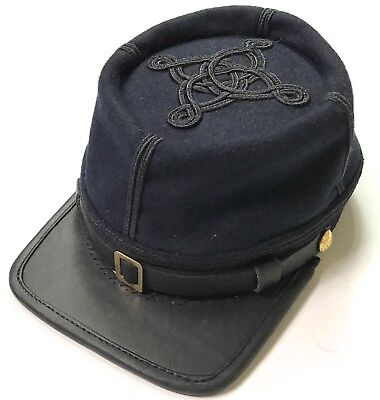 Civil War Us Union Infantry Captain Officer Wool Kepi Forage Cap Hat-Medium