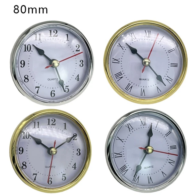 Mouvement D'Horloge Quartz à Encastrer KD89 - Chiffres Arabes/Romains, Lunette Métal Doré Ø35 à 103 Mm