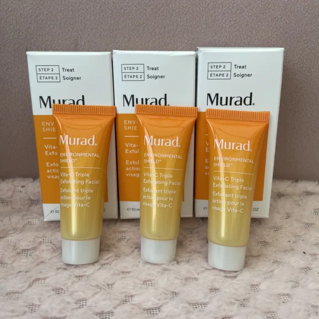 MURAD Environmental Shield Vita-C Triple Exfoliating Facial 30ml (3 X10ml) BNIB
