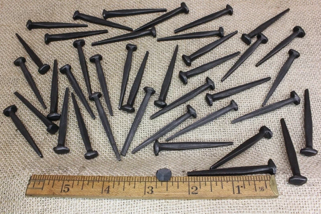 2" Rose head 40 nails antique square wrought iron vintage rustic Decorative look