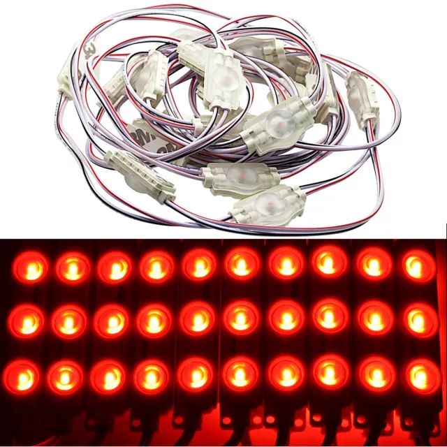 20X LED 1X Chaîne Module Rouge 12V Étanche Technique de Publicité Éclairage IP65