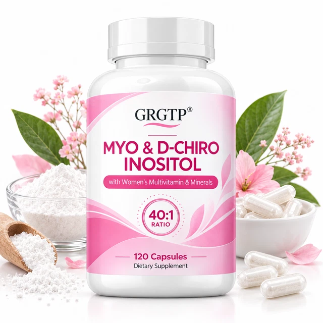 MYO & D-CHIRO Inositol 40:1 Ratio 120 Caps Hormone Balance PCOS Women £ ...