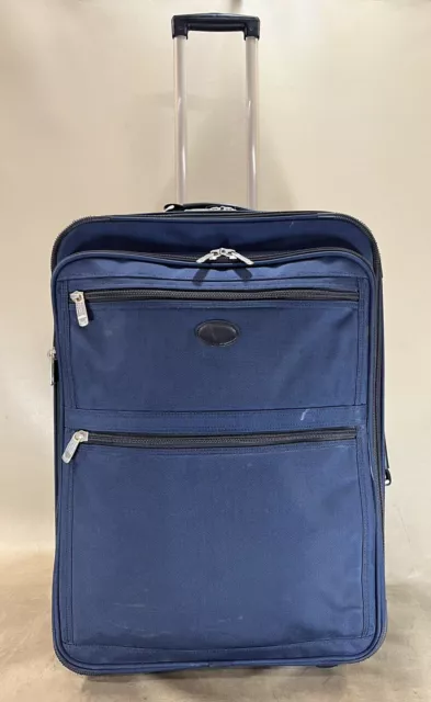 Kirkland Signature Blue 26” Upright Expandable Wheeled Large Trip Suitcase