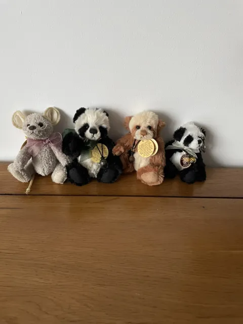 Charlie Bears Bag buddies, Mo, Chi, Boo & Keyring Chi Chi
