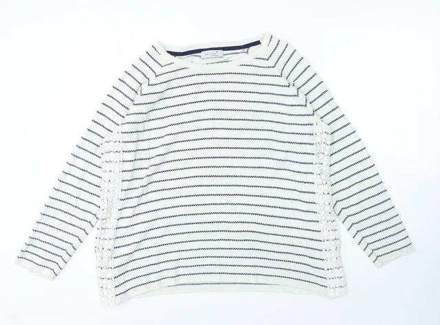 Maglione pullover multicolore a righe collo rotondo Per Una donna taglia 14