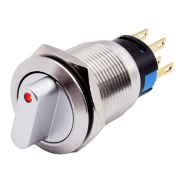 Interruttore rotante in acciaio inox resistente 19 mm impermeabile 2 posizioni 1NO1NC
