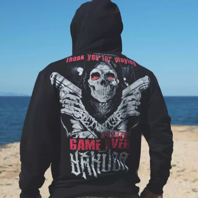 Yakuza Herren Kapuzenpullover Trouble23 Hoodie Pullover mit Kapuze Skull schwarz