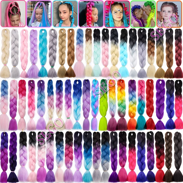 Jumbo hair braid in yellow, green and aqua – Larzy Pty Ltd