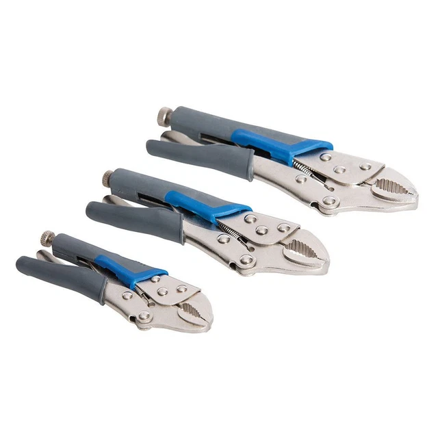 LOT de 3 PINCES AUTOBLOQUANTES A POIGNEES CAOUTCHOUTEES - 130, 170 et 210 mm