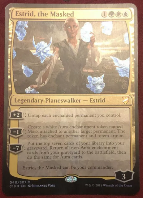 mtg magic estrid, the masked FOIL ENGLISH commander 2018 la femme aux masques