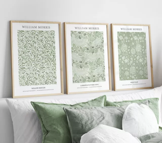 William Morris Sage Green Botanical Wall Art Prints Posters Pictures Home Décor