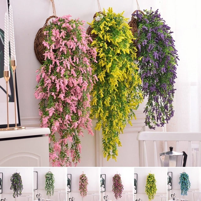 Jardinières Suspendues Géométriques Avec Eucalyptus Artificiel - Lot De 2 En Or - Décoration Murale Moderne