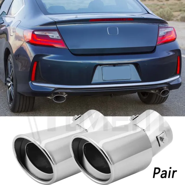 For Honda Accord Civic CR-V Car Exhaust Pipe Tip Rear Tail Muffler Stainless 2Pc