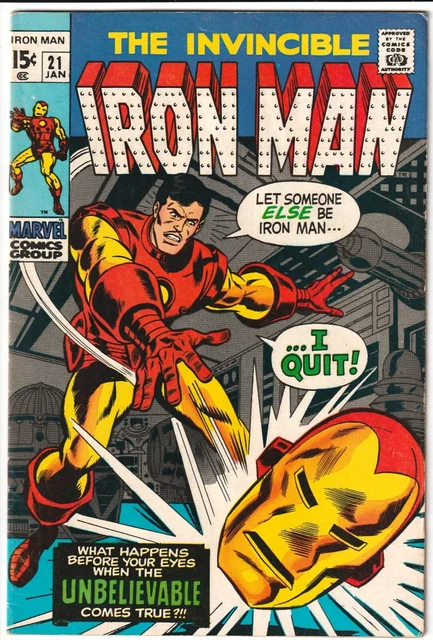 Invincible Iron Man #21 1970 Marvel Comics 6.0 FN KEY 1ST ALEX NEVSKY 1ST BRONZE
