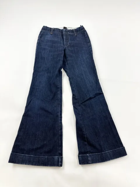 Vintage Gap Jeans Women’s 00 Tag 0 Dark Blue Flare Bell Bottoms Low Rise Y2K