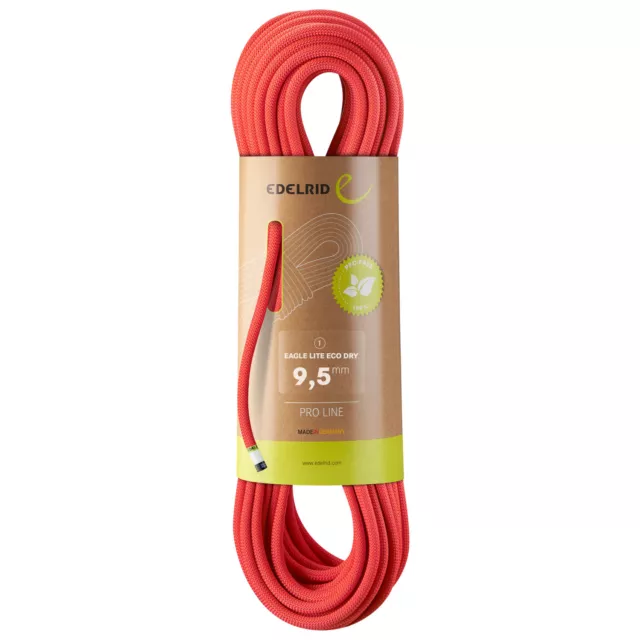 Edelrid - Eagle Lite Eco Dry 9,5mm neon coral 60m Kletterseil Einfachseil