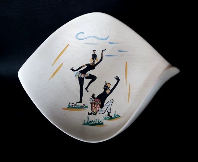 Lot De 4 Assiettes Vintage Les Clowns – Céramique Vallauris Années 1960 – Diamètre 18,5 Cm