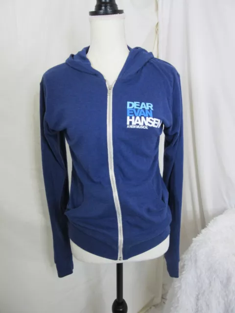 Dear Evan Hansen Broadway Lightweight Zip Hoodie Official Merch Blue Size Small