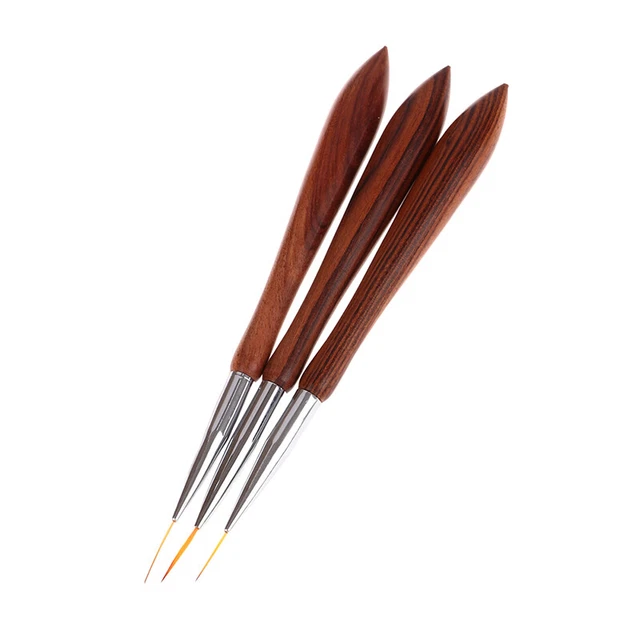 Manija de madera arte de uñas lápiz pincel pintura pincel de pulido manicura herramientas -xp