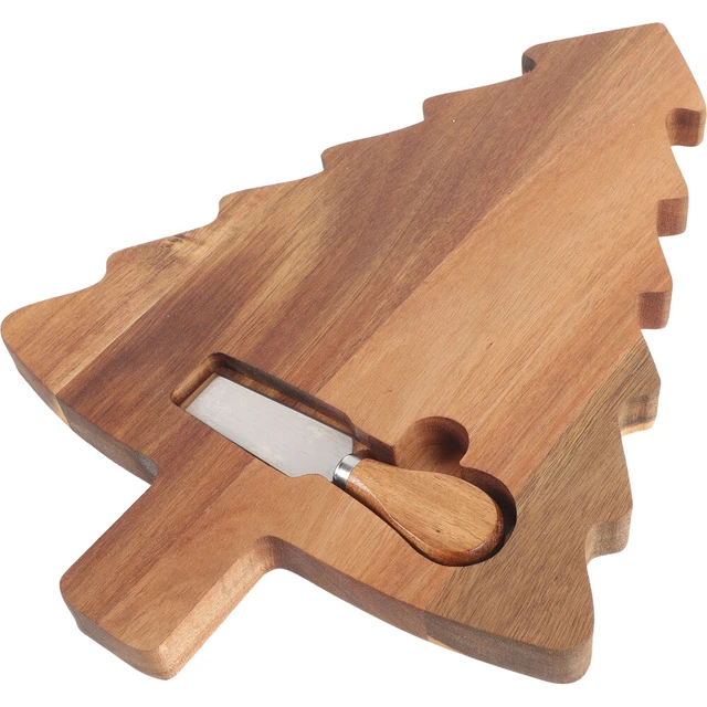 1 Set Schneidebrett, Holzschneidebrett mit Cutter, Küche,