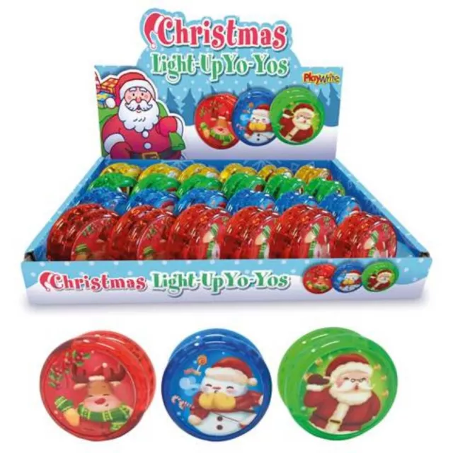 240 x Christmas Light Up Yoyos Toys Party Filler Party Bag Toy Job Lot Wholesale