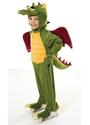 Kids Green Dragon Dinosaur Fancy Dress Costume Sizes 5/10 Years Book Week Day