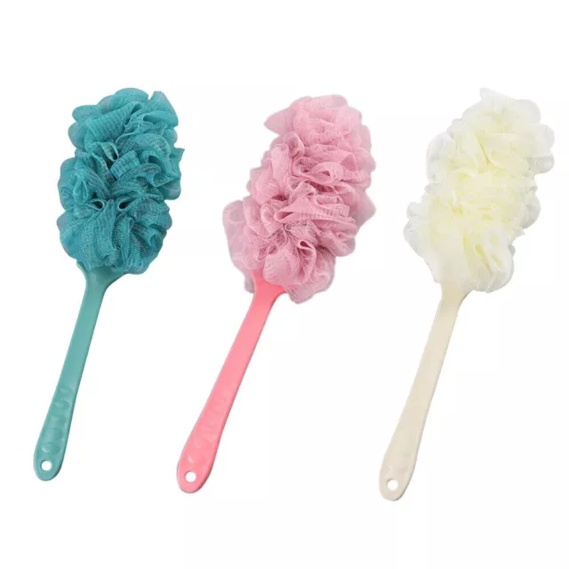 Long Handle Bath Brush Soft Mesh Sponge Back Scrubber Body Puff Shower Loofah AU 3