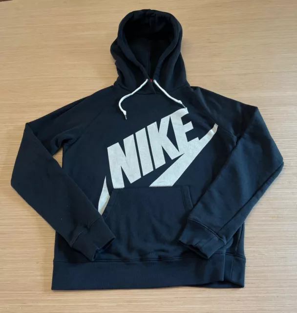 Women’s Nike Rally Big Logo Pullover Hoodie Sweatshirt Size Adult Medium Black