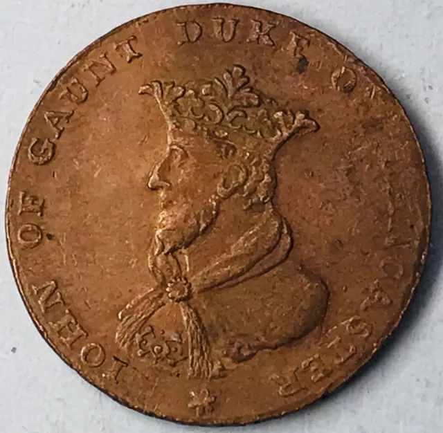 No date (1791-4) John of Gaunt Duke of Lancaster Half Penny Conder Token