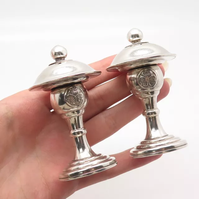 925 Sterling Silver Antique Asian Set of Salt & Pepper Shakers