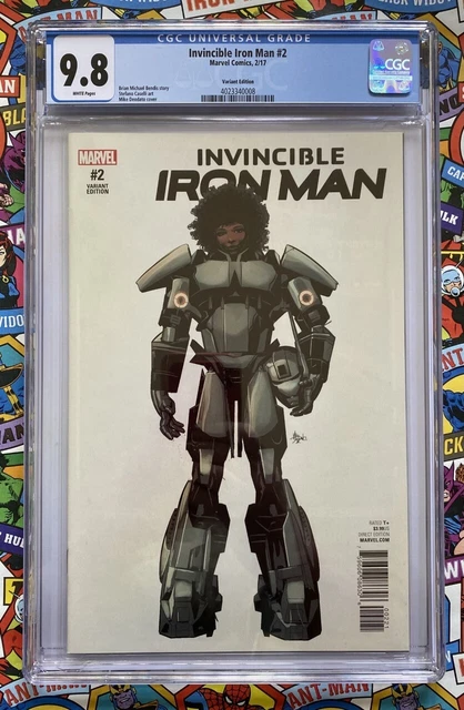 Invincible Iron Man #2 - Feb 2017 - Deodato 1:10 Riri Variant! Cgc (9.8) Hot!!