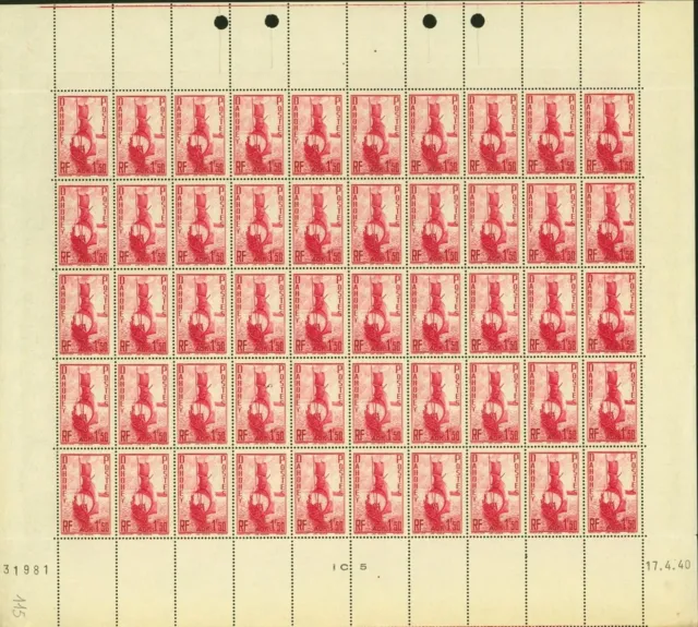 Dahomey 1941-French Colony -MNH stamps. Yvert Nr.:135. Sheet of 50(EB) AR1-01251