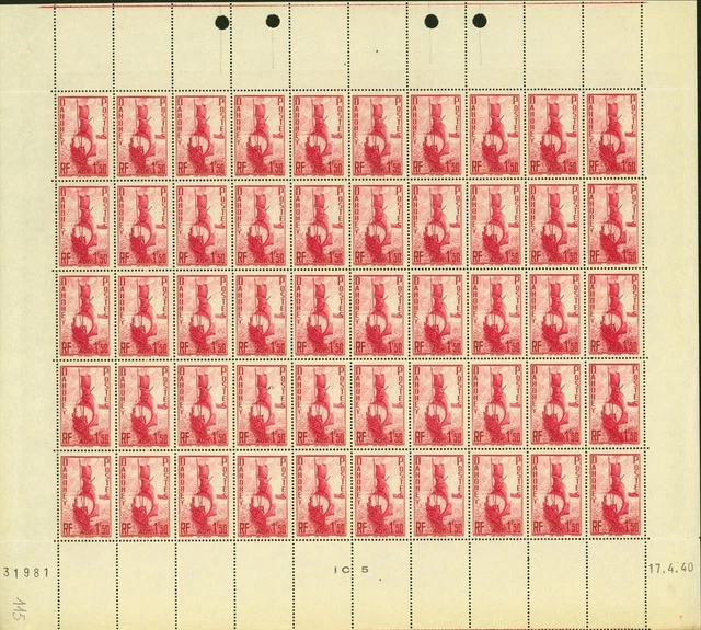 Dahomey 1941-French Colony -MNH stamps. Yvert Nr.:135. Sheet of 50(EB) AR1-01251