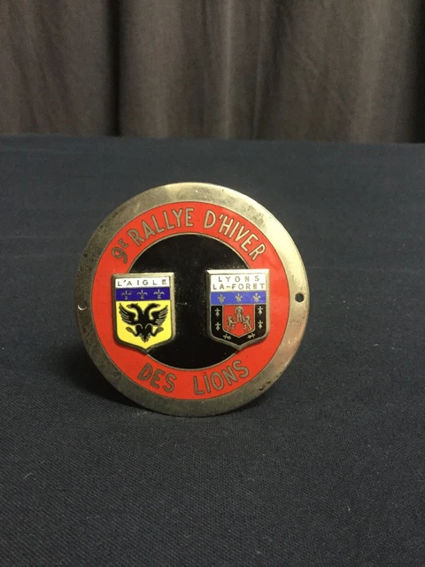 VINTAGE ENAMEL RADIATOR CAR BADGE # RALLY MONTE CARLO MONACO