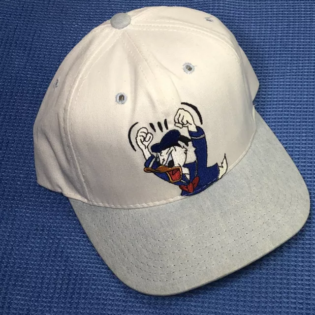 Donald Duck Hat Vintage Angry Cap Disney Store Snapback Acid wash Bill Made USA