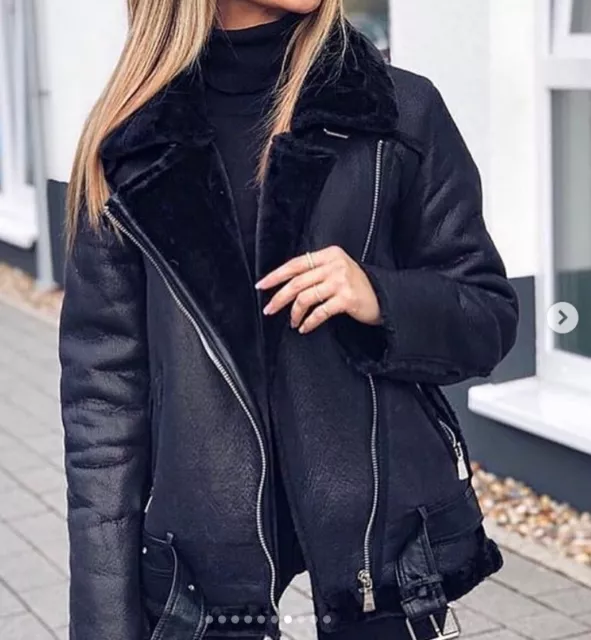 manteau cuir fourrure zara