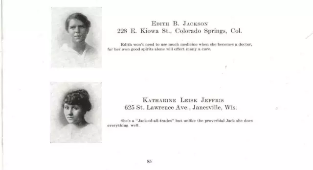 1916 VASSAR COLLEGE Yearbook, Poughkeepsie, Ny Edith B. Jackson, Yale ...